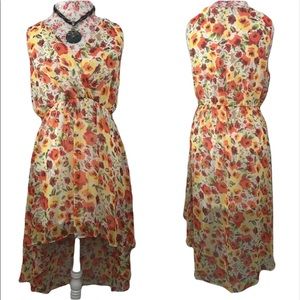 Forever 21 Bright Floral Hi-Lo Dress